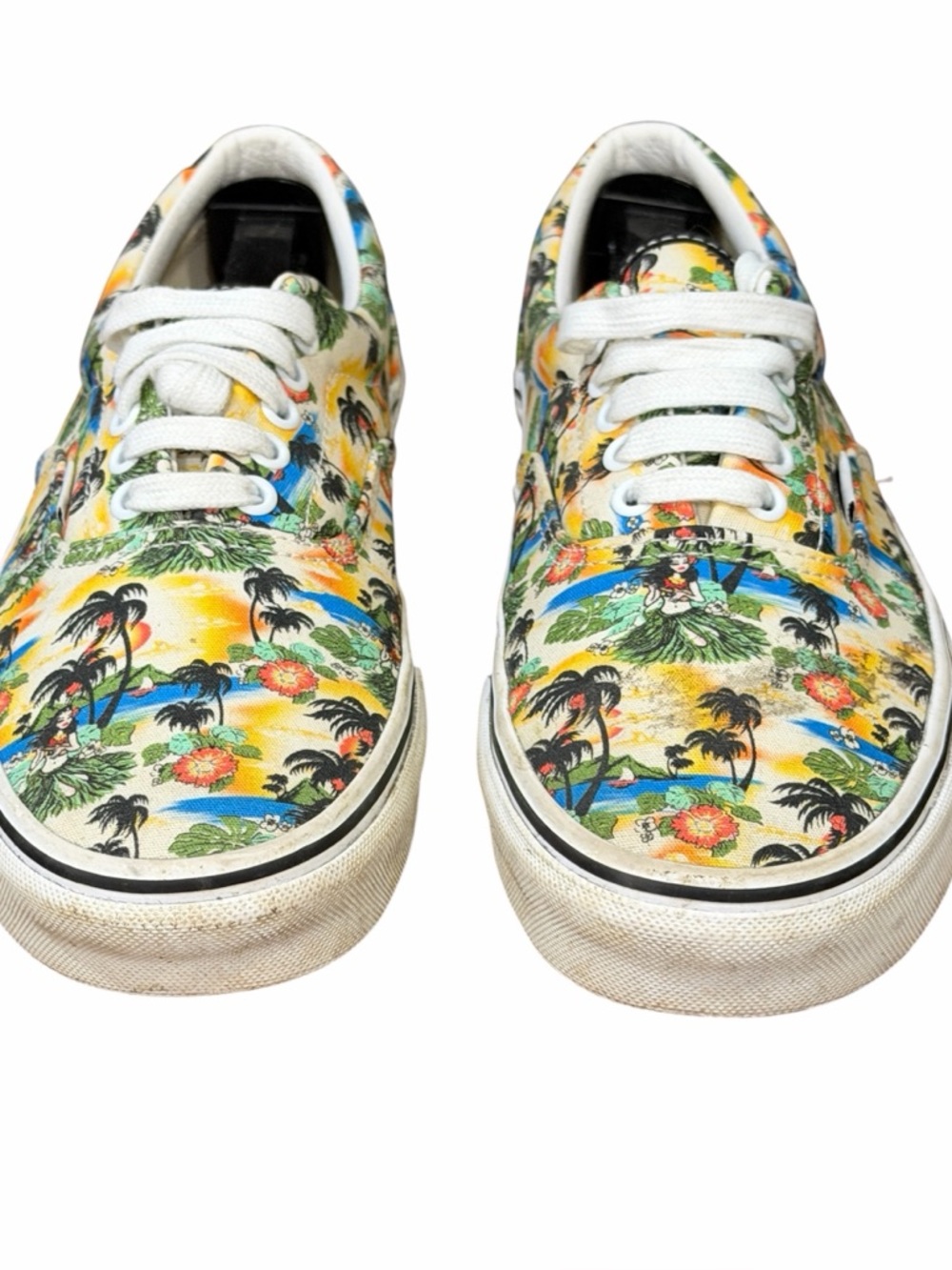 Vans Era Aloha Black True White skate shoes tropical-themed Hawaiian US 9.5